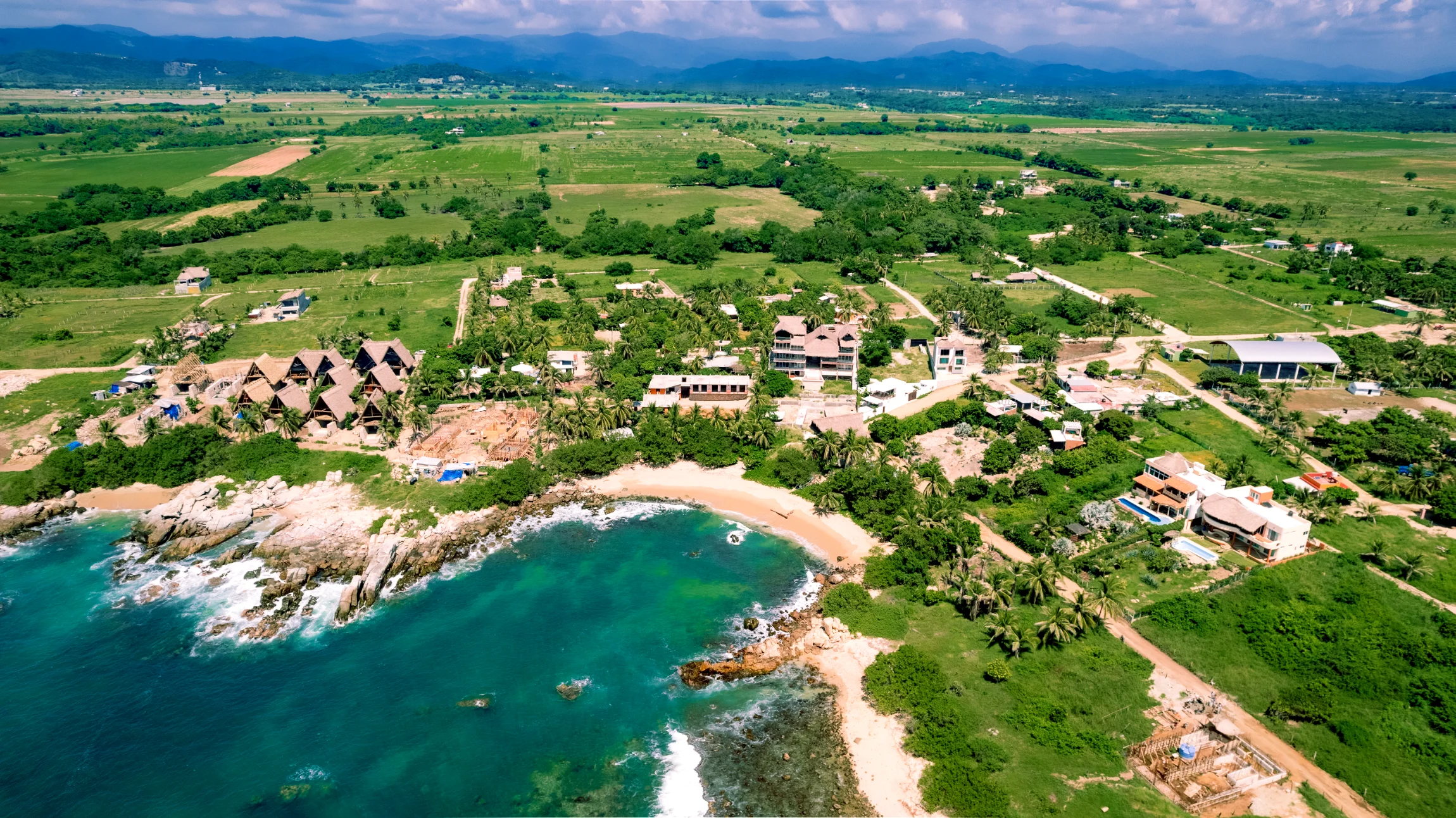 Vista aérea de lotes en Puerto Escondido